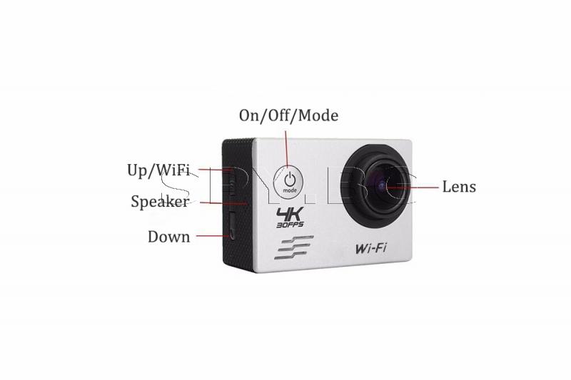 Спортна Wi-Fi камера 4к 30fps с дистанционно